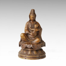 Миф Бронзовая скульптура Авалокитешвара Декор Статуя Будды Будды Tpfx-B143 (J)
